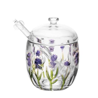 Meleira Lavanda Hand Painting Cristal com Pegador 180ML Transparente Lyor