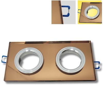 Spot de Embutir Retangular Duplo GU10 Vidro Colorido Cobre Llum