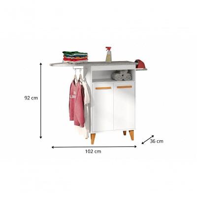 Tábua de Passar Horizon MDF com Organizador Suporte Branco Ravilar