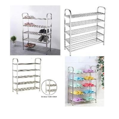 Sapateira Desmontável Metal e Plástico 5 Prateleiras 15 Pares Inox Yeet