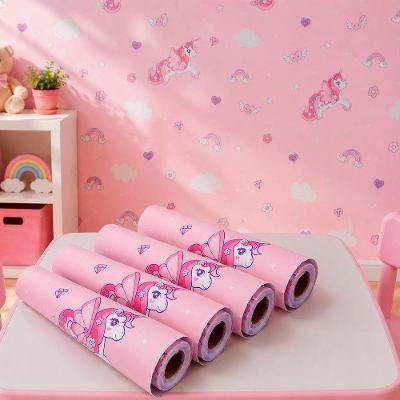 Kit 4 Rolos Adesivo Decorativo Unicórnio 5mx45cm 9,0m2 Rosa