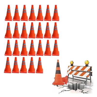 Kit 26 Cones de Sinalização Retrátil SU-CONE1-1 70cm Refletivos Laranja Leva Pra Casa