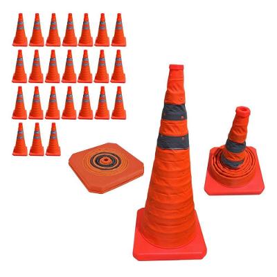 Kit 24 Cones Retráteis Sinalizadores 70cm Refletivos Laranja Leva Pro Pet