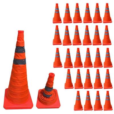 Kit 27 Cones Retráteis Dobráveis 70cm Faixas Refletivas Laranja Leva Pra Casa