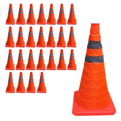 Kit 25 Cones de Sinalização Retrátil SU-CONE1-1 Dobrável Laranja Leva Pra Casa