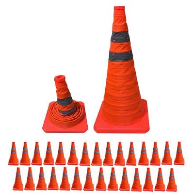 Kit 29 Cones de Sinalização Retrátil 70CM Flexível Refletivo Laranja Mundo LGBT