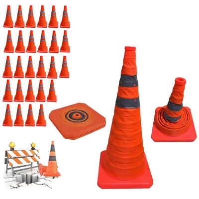 Kit 26 Cones de Sinalização Retrátil 70CM Faixas Refletivas Laranja Mundo LGBT