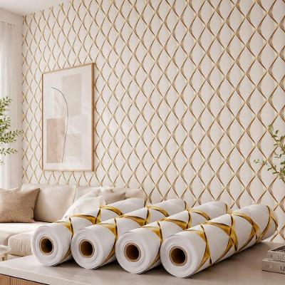 Kit 4 Rolos Adesivo Decorativo 3D Dourado 5mx45cm 9,0m2