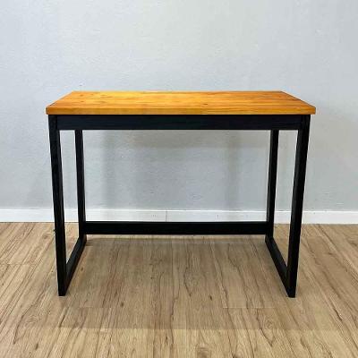 Mesa de Escritório Retangular Linea Rústico Pinus 96CM Carvalho e Preto
