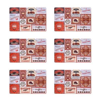 Jogo Americano Print Latas Vintage 6 Peças PVC para Mesa Copa & Cia