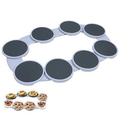 Plataforma Giratória 360 Graus 8 Bandejas ABS Mesa de Jantar Branco AB Mídia