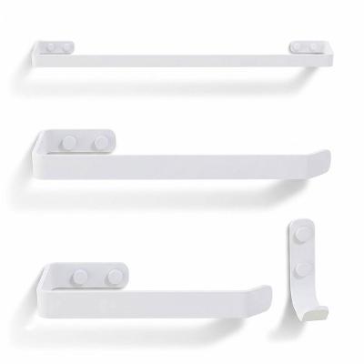 Kit 4 Acessórios para Banheiro Toalheiro Gancho Papeleira Branco Home Design