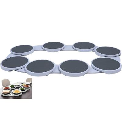 Plataforma Giratória SU-SIRVA 360 Graus 8 Bandejas ABS Mesa de Jantar Branco Leva Pra Casa