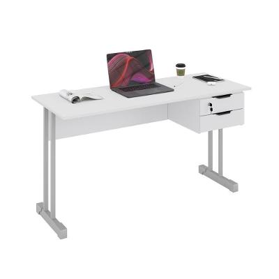 Escrivaninha Retangular Madri Moderno 2 Gavetas MDP 100CM Branco
