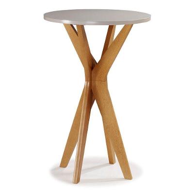 Mesa Bistrô Alta Summer Madeira Redonda 67CM Preto Itacadeiras