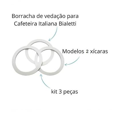 Kit 3 Anéis de Vedação Borracha Bialetti Moka Express 2 Xícaras