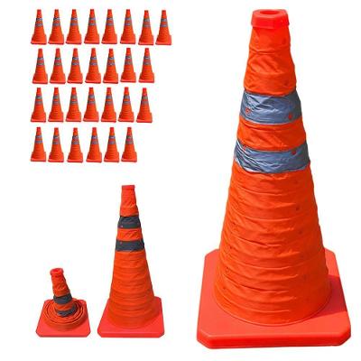 Kit 28 Cones Retráteis Flexíveis 70cm Faixas Refletivas Laranja Mundo LGBT