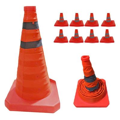 Kit 8 Cones Retrátil SU-CONE3-1 50cm Laranja Sinalização Viária Leva Pro Pet