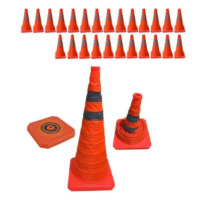 Kit 25 Cones Retráteis Flexíveis 70cm Refletivos Laranja Mundo LGBT