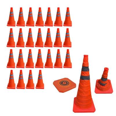 Kit 25 Cones Retráteis Sinalizadores 70cm Laranja Leva Pro Pet