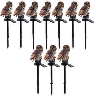 Kit 10 Luminárias Solares Coruja JBA-CORU LED Jardim Marrom AB Mídia