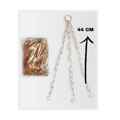 Corrente para Vasos com Gancho 44CM Metal Resistente Dourado Iguatemi Metais