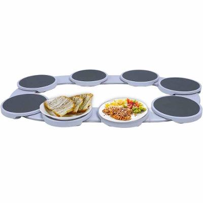 Bandeja Giratória SU-SIRVA 360 Graus 8 Compartimentos ABS Antiderrapante Branco AB Mídia