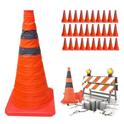 Kit 30 Cones Retráteis Sinalizadores 70cm Refletivos Laranja Leva Pro Pet