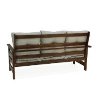 Conjunto Sofá Havaí 3 Lugares + 2 Poltronas De Madeira Com Almofadas Confortáveis - Bege - 13