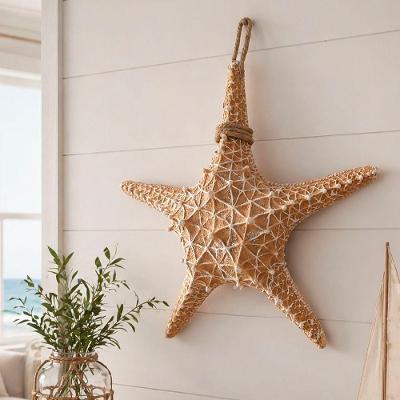 Decoração de Parede Estrela do Mar Náutica em Resina 50cm Areia