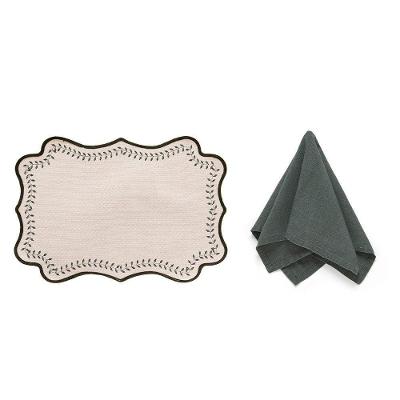Kit de Mesa Posta Olívia Stone 2 Lugares Jogo Americano e Guardanapo Verde Copa & Cia