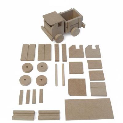 Kit 10 Carrinhos MDF para Montar 26 Peças por Unidade Encaixe