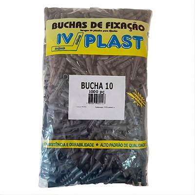 Bucha PP S10 10x50mm Anti-Giro Polietileno Alta Densidade 1000 Unidades