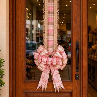 Escapulário Decorativo Natalino Rose Gold Xadrez Porta 2 Metros Poliéster
