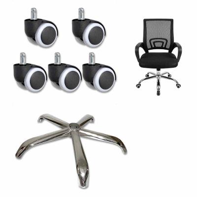 Conjunto Base Estrela e Rodinhas AB Mídia OC-001A Cadeira Escritório Inox