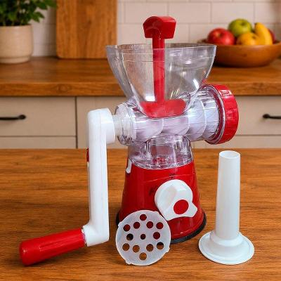 Moedor de Carne Manual Multifuncional Aço Inox com Manivela Doméstico Vermelho