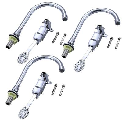 Kit 3 Torneiras com Válvula de Pedal BSL3090 Bica Móvel Cromado Prata AB Mídia