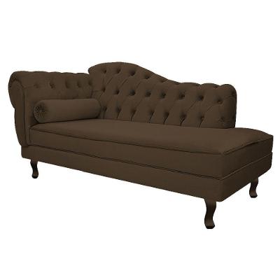 Diva Recamier Diana 140cm Lado Direito Suede - Doce Sonho Móveis Marrom