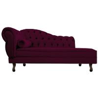 Diva Recamier Diana 140cm Lado Direito Suede - Doce Sonho Móveis Bordô - 3