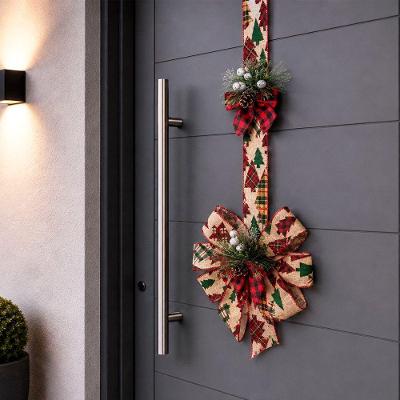 Escapulário Natalino Fita Árvore de Natal Poliéster 2M Vermelho e Bege