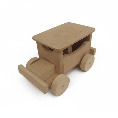 Kit Carrinho Calhambeque MDF Montar e Colorir 18 Peças Infantil