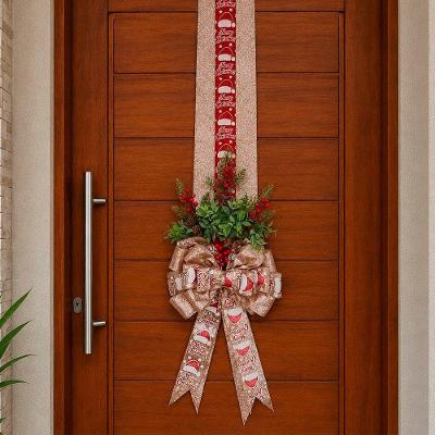 Enfeite de Natal Escapulário Merry Christmas Decoração Porta Rosa 3M