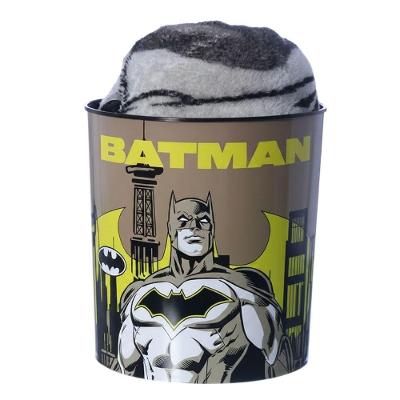 Kit Balde de Pipoca 5L e Manta Batman DC Comics Cinza Zonacriativa