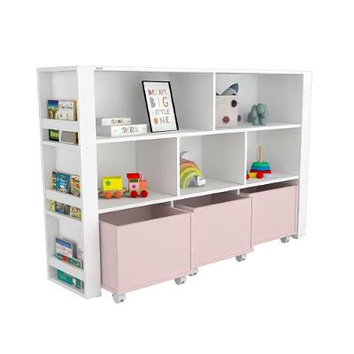 Organizador Baú Nicolau 2 Portas 2 Gavetas MDF 140cm Rosa Woodcore