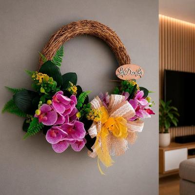 Guirlanda Decorativa Lar Doce Lar Flores Artificiais 50cm