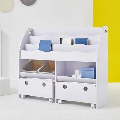 Organizador Infantil Livreiro com Baús Renan MDF 90CM Branco Woodcore