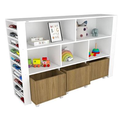 Organizador Infantil Newton Baús e Porta Carrinhos MDF Woodcore