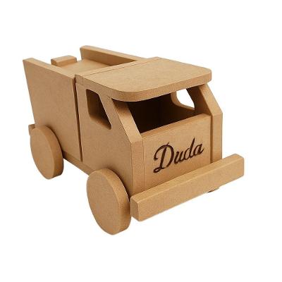 Kit 10 Carrinhos Porta-Objetos de MDF com Gravação Personalizada Amadeirado