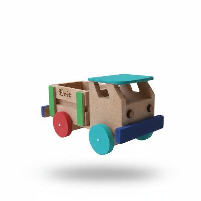 Kit 2 Carrinhos Artesanais MDF e Pinus 7x7x13cm Personalizável Multicolorido