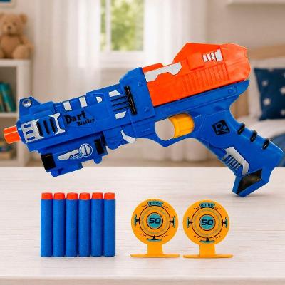 Pistola Lança Dardos Infantil com 6 Dardos e 2 Alvos Azul